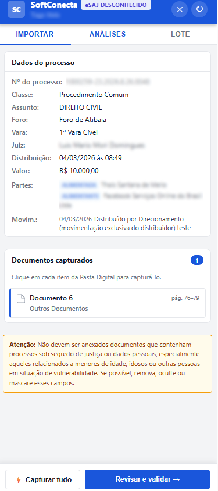 Documentos na extensão ShieldJud